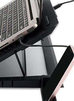 REDRAGON Gcp500 Ivy Laptop Cooler - Support 12 to 15.6 Inch - 2 USB Port - Fan Speed Control - Aluminum Panel Faster Cooler - RGB Light Mode-Phone Holder  - Image 5