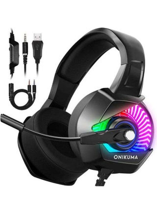 K6 RGB Colour Changeable Gaming Headset with Stereo Surround Sound, Noise-Canceling Microphone, (Black) - v1661176627/N51500950A_1