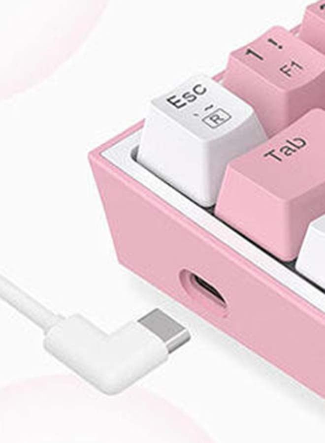 ريدراجون - لوحة مفاتيح ميكانيكية K617 فيز أصغر 60% بإضاءة RGB للألعاب - مفاتيح حمراء خطية - Image 1