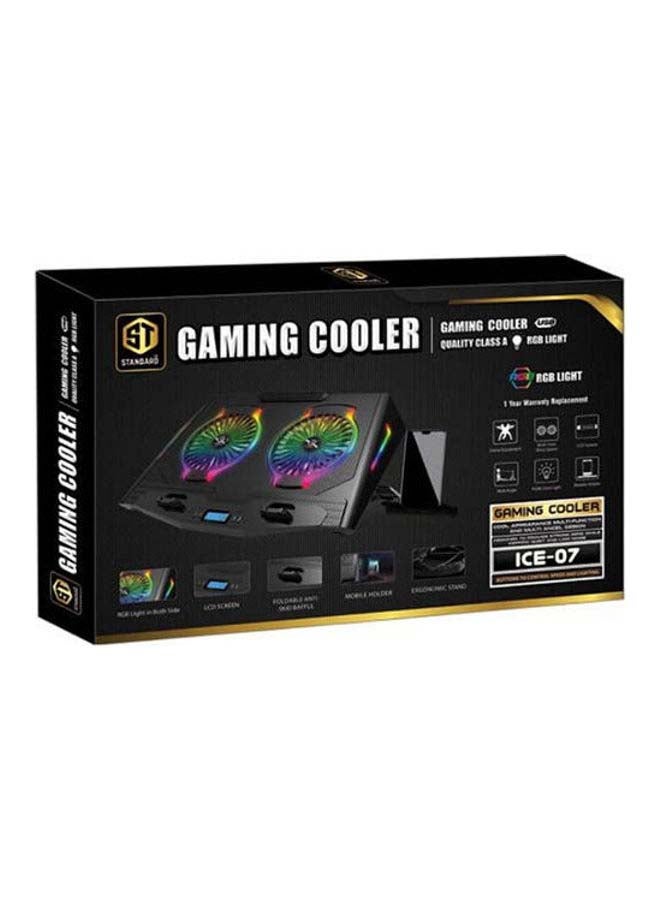 Standard - ICE07 Gaming Laptop Cooling Pad Stand with Mobile Holder - Image 1