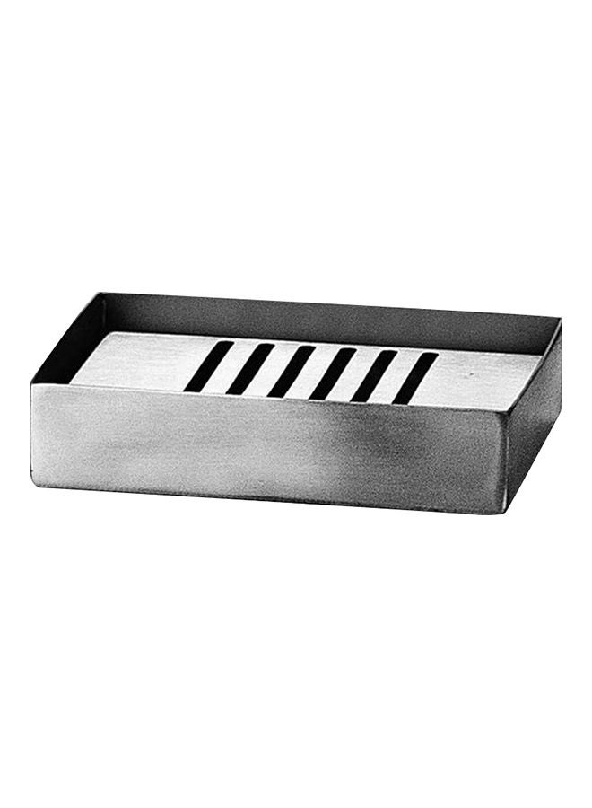 Amal Bathroom Accessories - Soap Dish - Stainless Steel Square - Bath Kit Silver (Square) 11.6 x 8.3 x 2.6cm  - Image 1