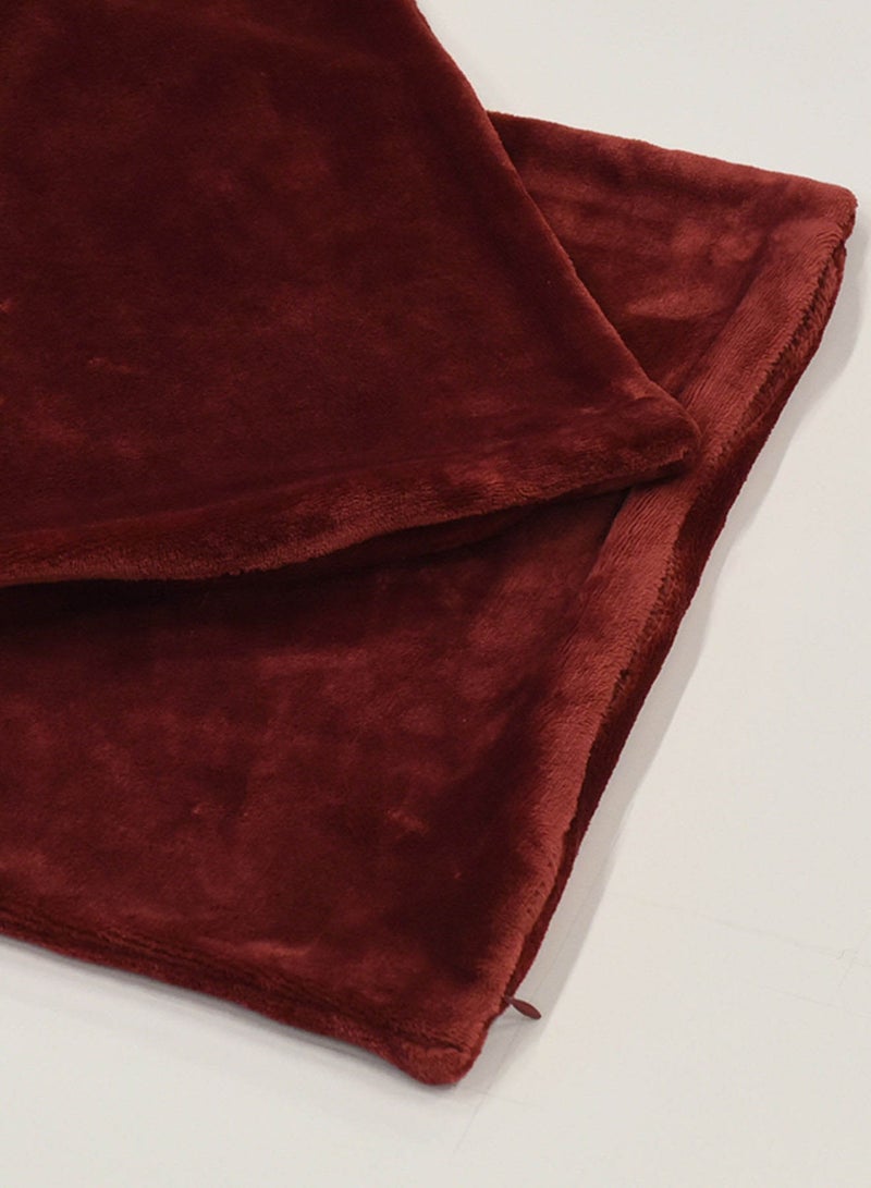 أمال غطاء وسادة ديكور مصنوعة من البوليستر 100٪ مقاس 45×45 سم لديكور غرفتي النوم والمعيشة، لون أحمر بوليستر أحمر Standard Size  - Image 3