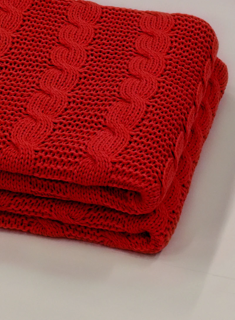 Noon East Lightweight Summer Blanket Queen Size 400 GSM Soft Knitted All Season Blanket Bed And Sofa Throw Burgundy 150 x 200cm