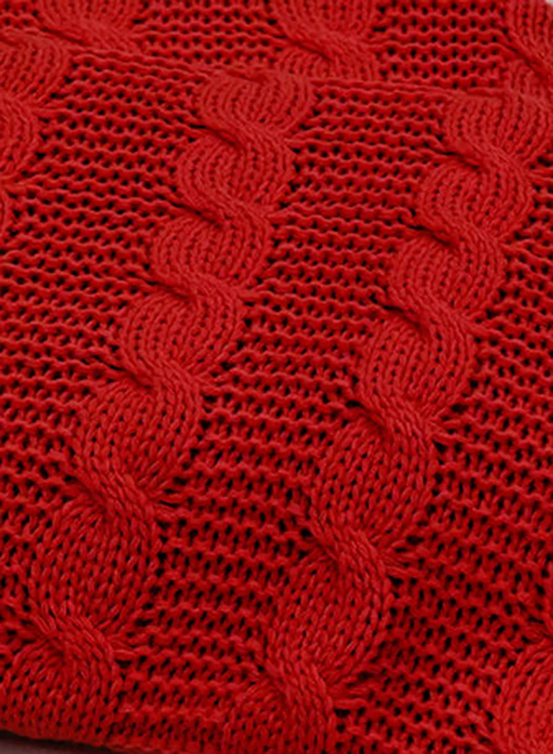 Noon East Lightweight Summer Blanket Queen Size 400 GSM Soft Knitted All Season Blanket Bed And Sofa Throw Burgundy 150 x 200cm