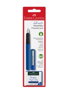 School Fountain Pen And Refills Set Blue/Black