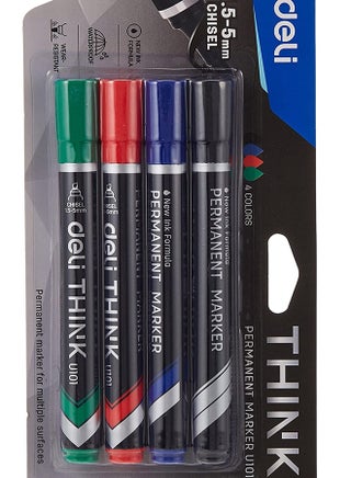 4-Piece Permanent Marker Set Multicolour - v1661179478/N38838110A_1