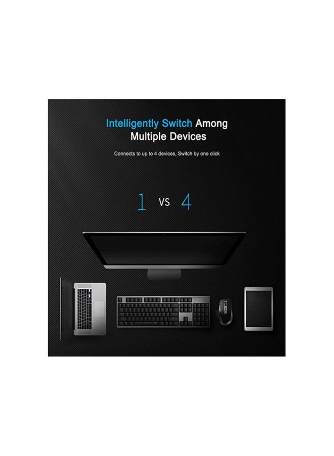Rapoo - MT750S Wireless Mouse with High-Precision Sensor, Easy-Switch Up to 4 Devices, Ergonomic Design, Rechargeable Bluetooth Mice with 4 Levels Adjustable DPI Black/Grey - Image 1