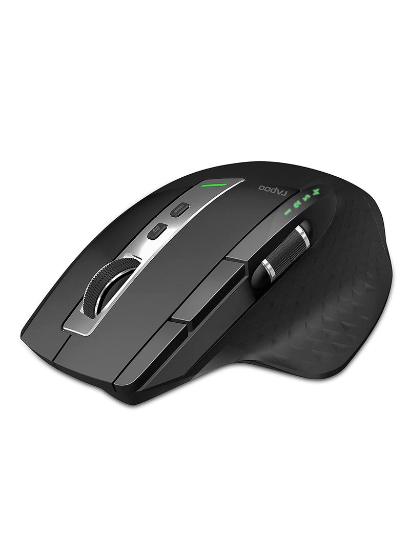 Rapoo - MT750S Wireless Mouse with High-Precision Sensor, Easy-Switch Up to 4 Devices, Ergonomic Design, Rechargeable Bluetooth Mice with 4 Levels Adjustable DPI Black/Grey - Image 1
