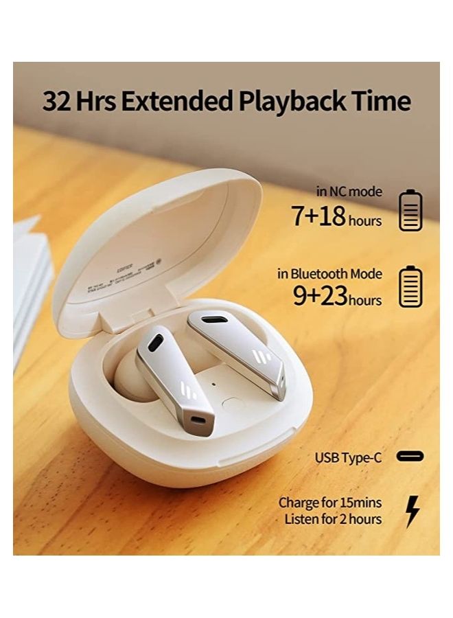 EDIFIER TWS NB2 PRO True Wireless Earbuds with Active Noise Cancellation Immersive Panoramic Surround Sound Effect Automatic In Ear Detection White - Image 2