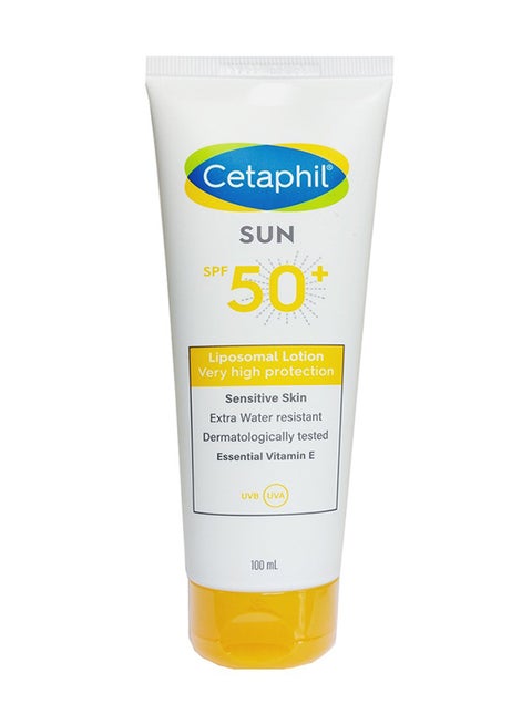 Sun Liposomal Lotion Spf 50+, Moisturizer Sunscreen Face And Body Moisturizer For Sensitive Skin, Very High Protection And Water Resistent, Unscented White 100ml