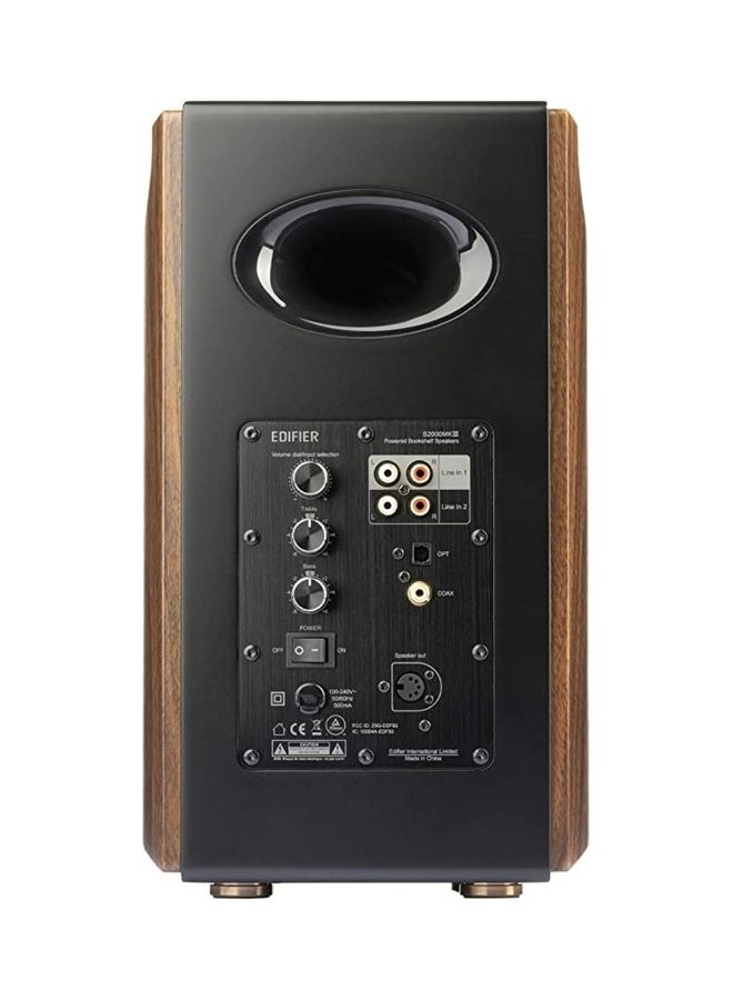 اديفير - S2000MKIII Powered Bluetooth Bookshelf 2.0 Speakers S2000MK3 Near Field Active Tri Amped 130w Studio Monitor Speakers for Audiophiles with Wireless Line In and Optical Input Brown - Image 1