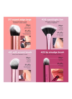 REAL TECHNIQUES Artist Essential Makeup Brush Set, Includes Eye Liner Brush And Foundation Brush With Miracle Complexion Beauty Sponge Makeup Blender With Case Set of 1711, 1895  - Image 3