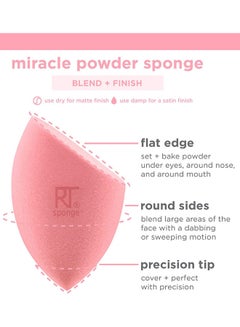 REAL TECHNIQUES Miracle Powder Sponge,For Setting Powder And Custom Contour 3-In-1 Makeup Brush Set of 1897, 1894  - Image 3