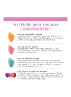 REAL TECHNIQUES Miracle Powder Sponge,For Setting Powder And Custom Contour 3-In-1 Makeup Brush Set of 1897, 1894  - Image 4