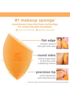 REAL TECHNIQUES 1855 Makeup Blender Brush And Miracle Complexion Sponge, Beauty Sponge For Makeup Blending Set of 1566, 1855  - Image 4