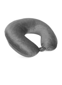REGAL IN HOUSE Velvet Neck and Travel Pillow Velvet Dark Gray 30x25x10centimeter  - Image 3