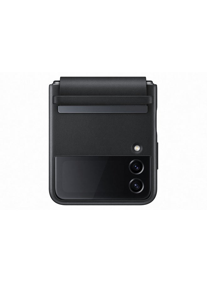 Samsung Flip 4 Flap Leather Cover - Black - Image 1