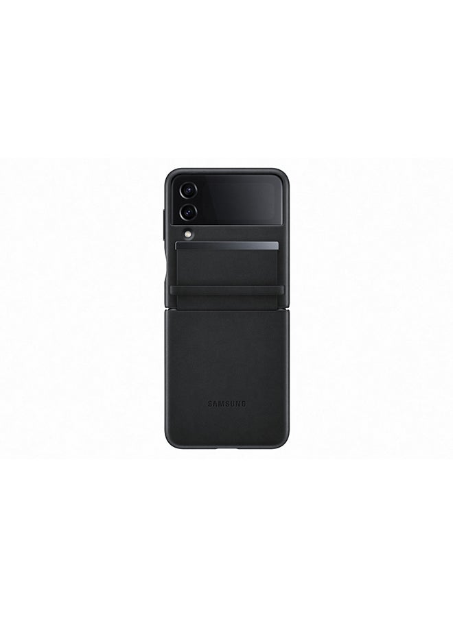 Samsung Flip 4 Flap Leather Cover - Black - Image 2
