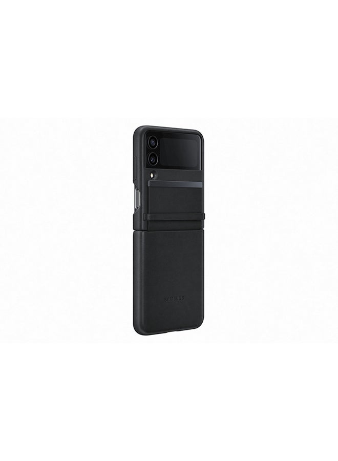 Samsung Flip 4 Flap Leather Cover - Black - Image 4