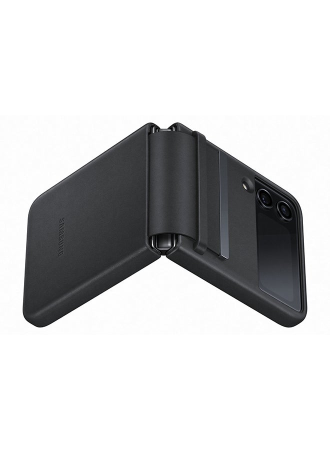 Samsung Flip 4 Flap Leather Cover - Black - Image 5