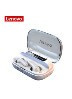 QT81 TWS Bluetooth Earphone LED Power Display Sports Waterproof Wireless Headphones Earbuds with Mic White