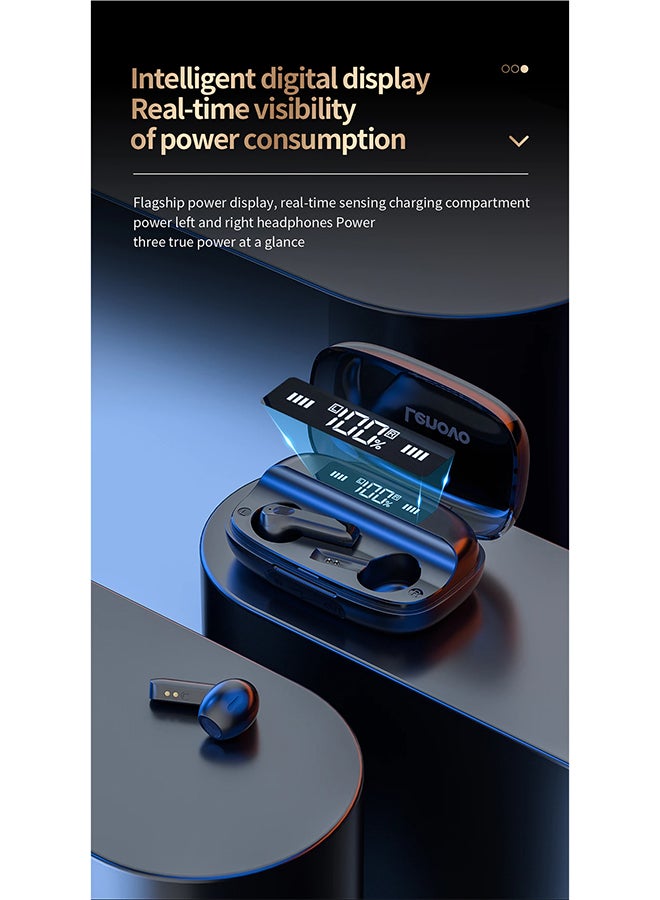 Lenovo - QT81 TWS Bluetooth Earphone LED Power Display Sports Waterproof Wireless Headphones Earbuds with Mic White - Image 1