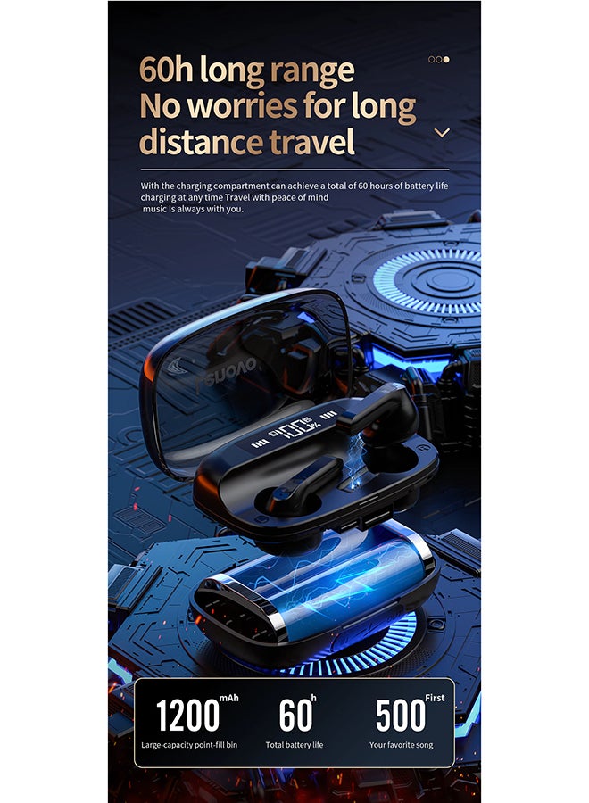 Lenovo - QT81 TWS Bluetooth Earphone LED Power Display Sports Waterproof Wireless Headphones Earbuds with Mic White - Image 1
