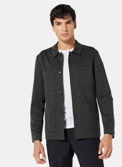 SELECTED Slim Fit Shacket Dark Green  - Image 1