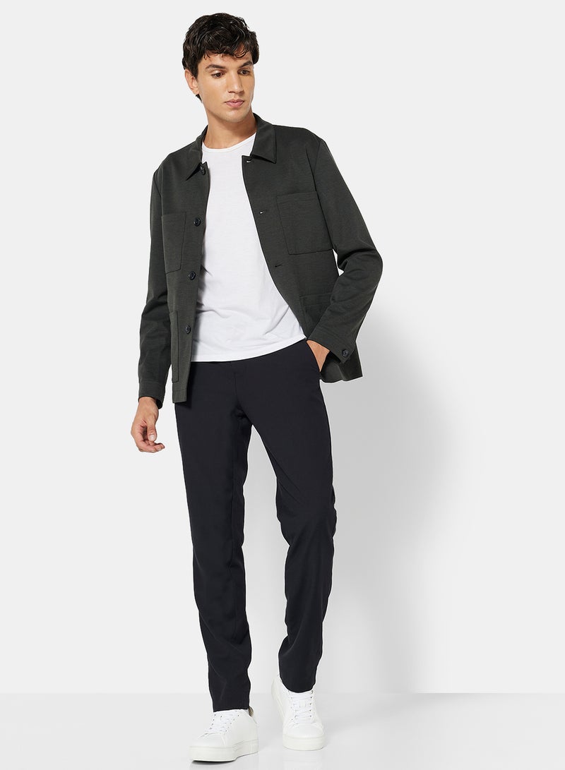 SELECTED Slim Fit Shacket Dark Green  - Image 4
