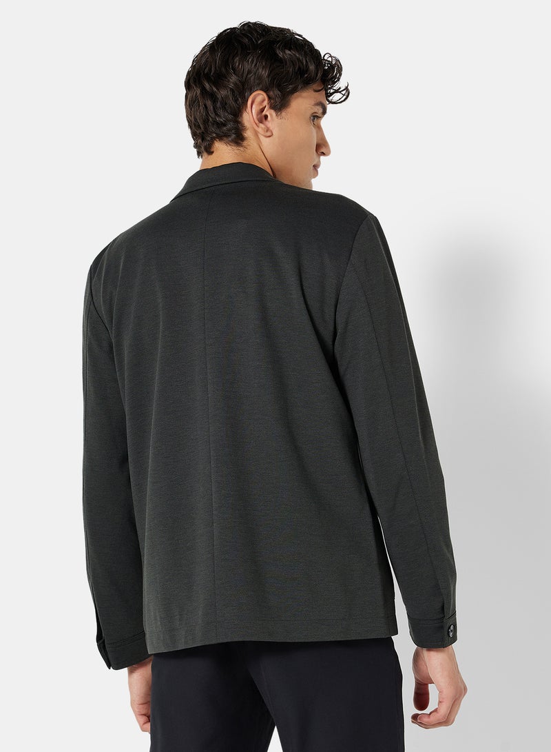 SELECTED Slim Fit Shacket Dark Green  - Image 2