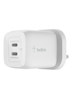 بيلكين Dual Usb-C Pd Gan Wall Charger With Pps, 65W Single Port Use, Pd 45W, Pd 20W White  - Image 1