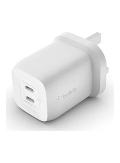 بيلكين Dual Usb-C Pd Gan Wall Charger With Pps, 65W Single Port Use, Pd 45W, Pd 20W White  - Image 5