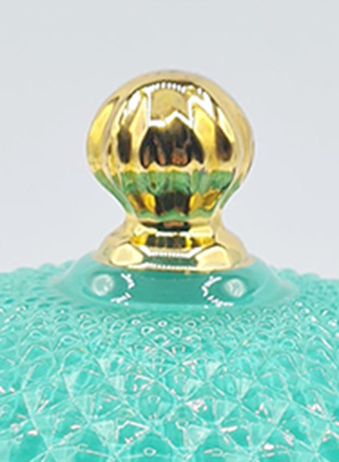 Amal Modern Stylish Glass Candle Jar With Lid Unique Luxury Quality Material For The Perfect Stylish Home Green/Gold 9 x 8.5cm - Image 4