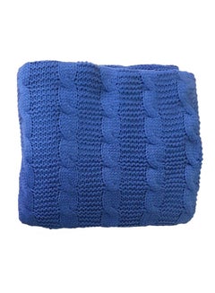 Lightweight Summer Blanket Queen Size 400 GSM Soft Knitted All Season Blanket Bed And Sofa Throw Blue 150 x 200cm