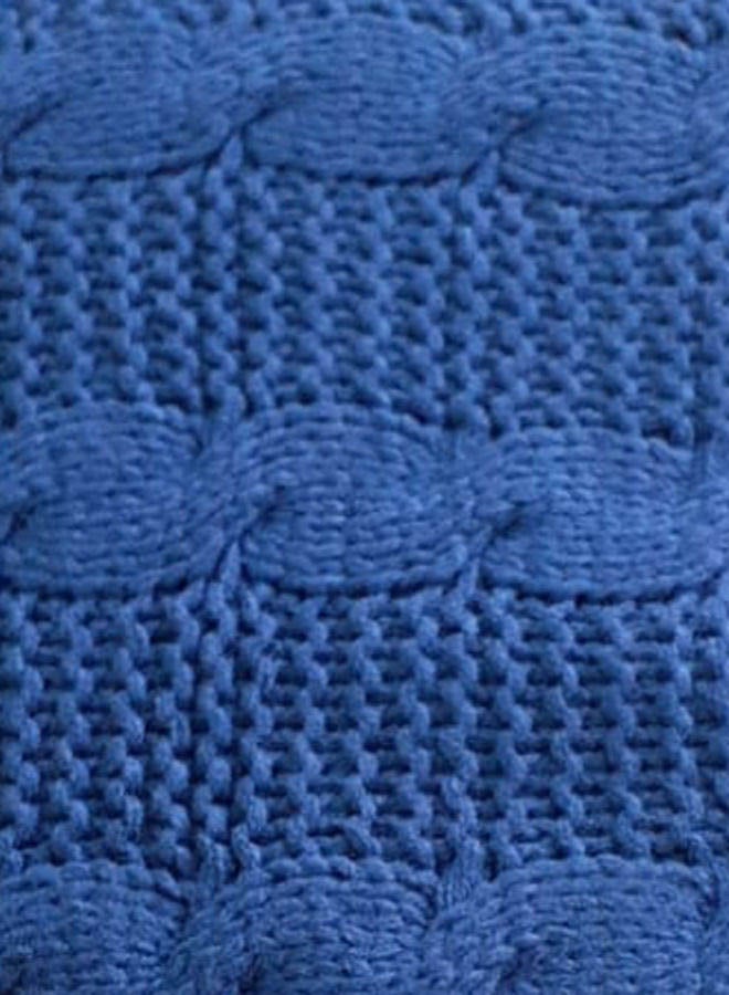 Noon East - Lightweight Summer Blanket Queen Size 400 GSM Soft Knitted All Season Blanket Bed And Sofa Throw Blue 150 x 200cm - Image 1
