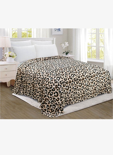 Lightweight Summer Blanket Queen Size 350 GSM Extra Soft Fleece All Season Blanket Bed And Sofa Throw  160 X 220 Cms Leopard Print Leopard Print 160 x 220cm
