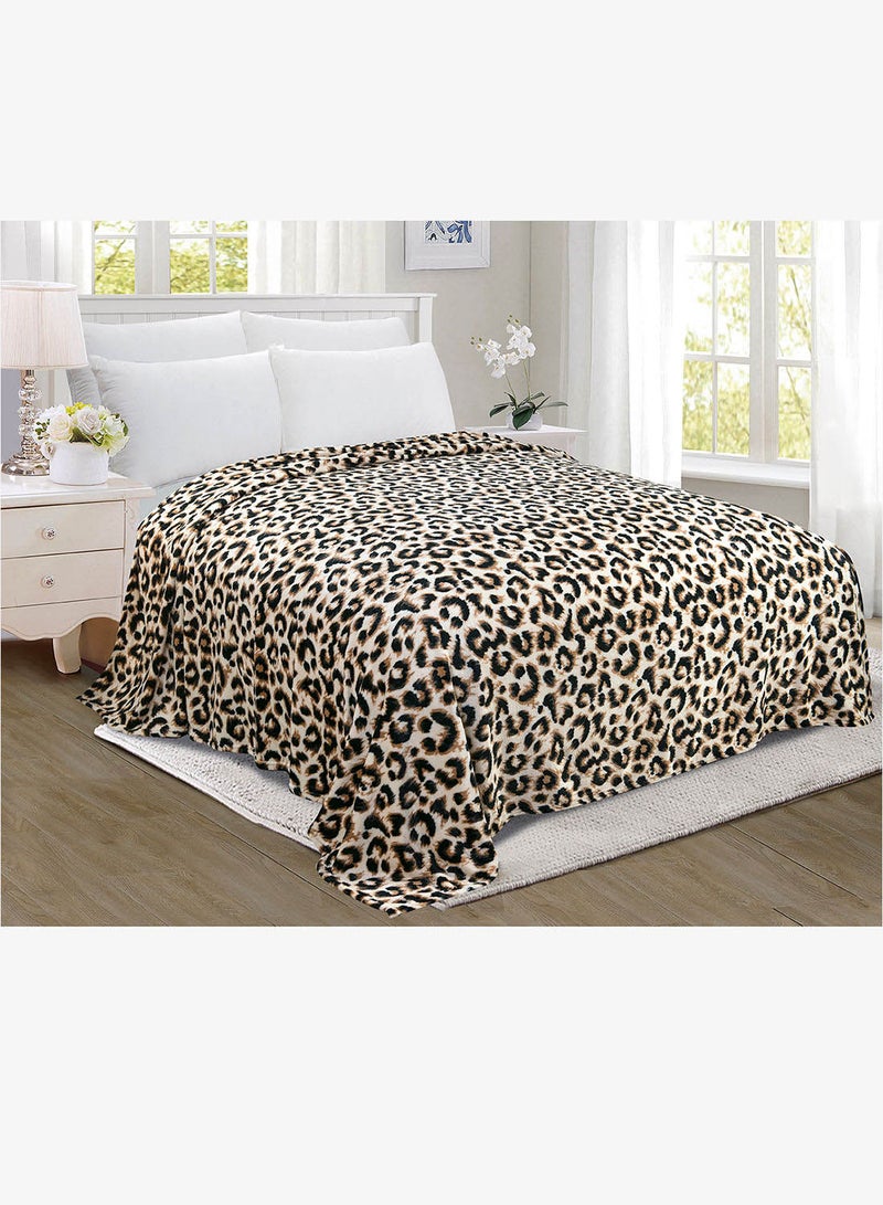 Lightweight Summer Blanket Queen Size 350 GSM Extra Soft Fleece All Season Blanket Bed And Sofa Throw  160 X 220 Cms Leopard Print Leopard Print 160 x 220cm