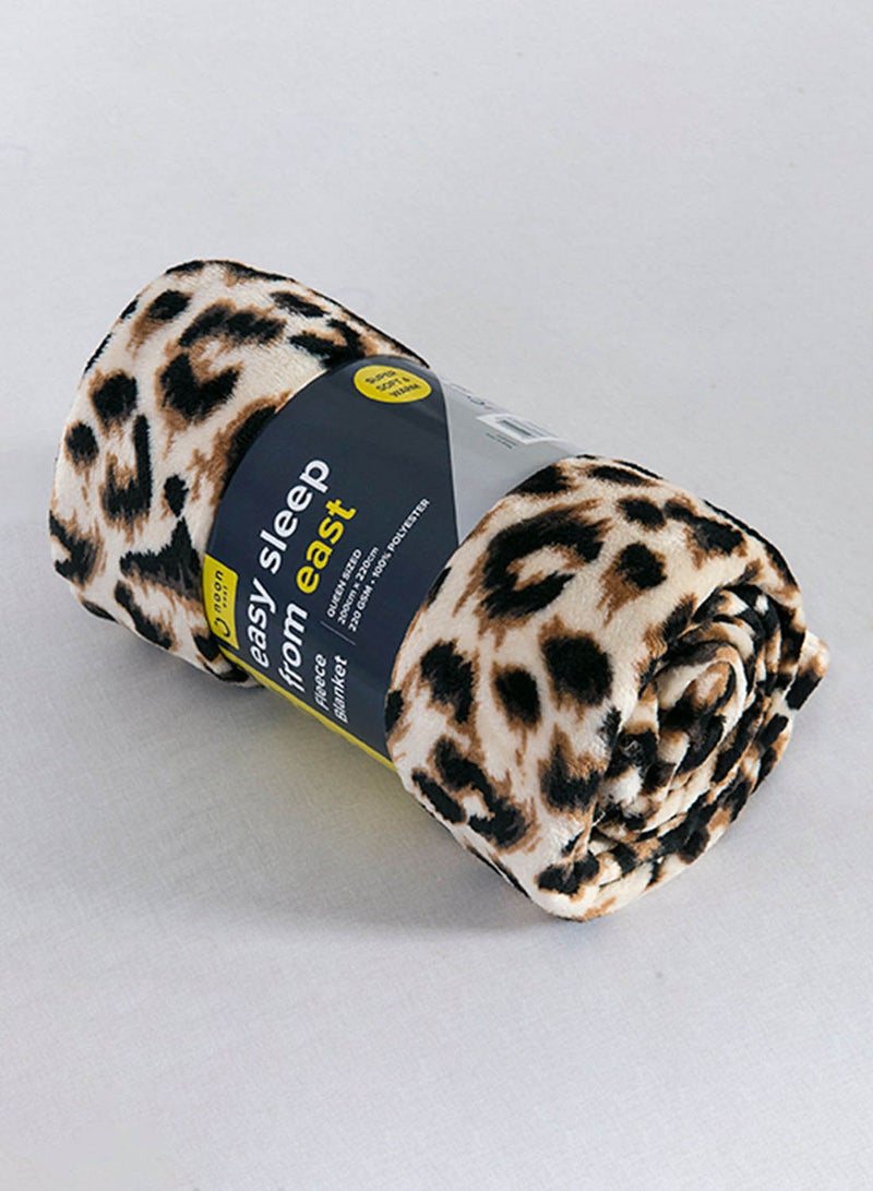 Lightweight Summer Blanket Queen Size 350 GSM Extra Soft Fleece All Season Blanket Bed And Sofa Throw  160 X 220 Cms Leopard Print Leopard Print 160 x 220cm