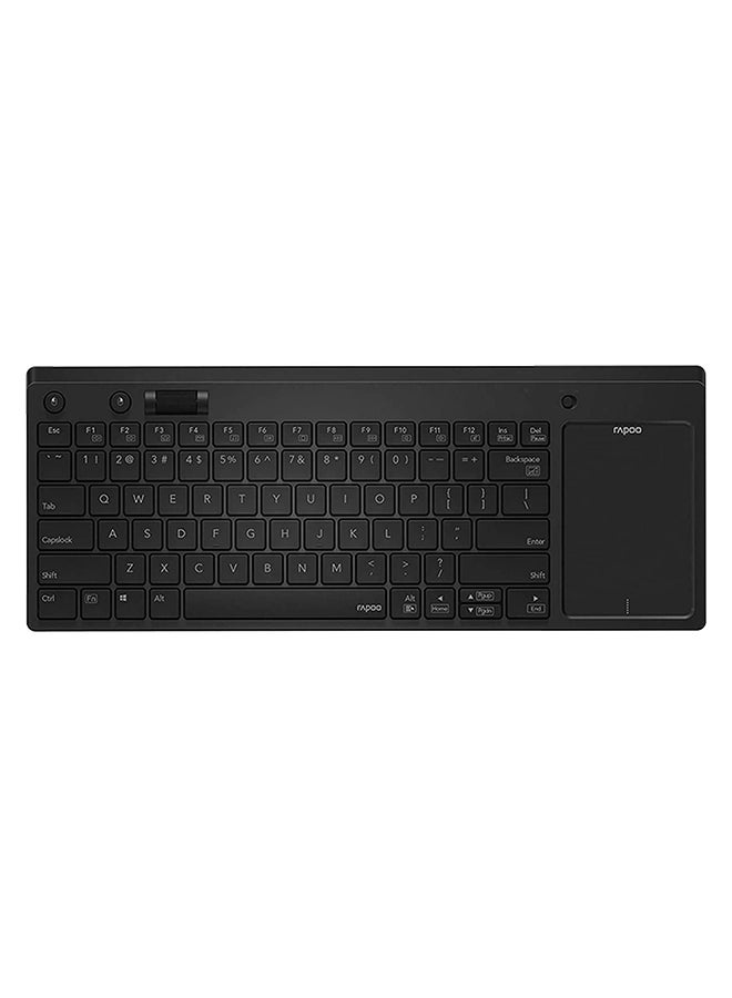 Rapoo - K2800 Wireless Keyboard with Touchpad - (Arabic/English) Black - Image 1