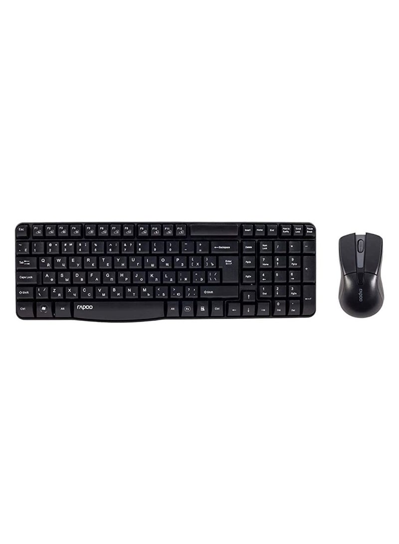 Rapoo X1800 Wireless Optical Mouse & Keyboard Black - Image 1