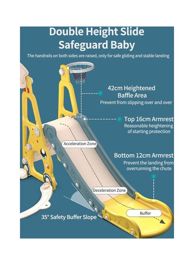 كيدل طقم أرجوحة وزحلوقة 4 في 1 للأطفال حديثي المشي مع حزام أمان وحلقة كرة سلة 138x152x123سم - Image 5