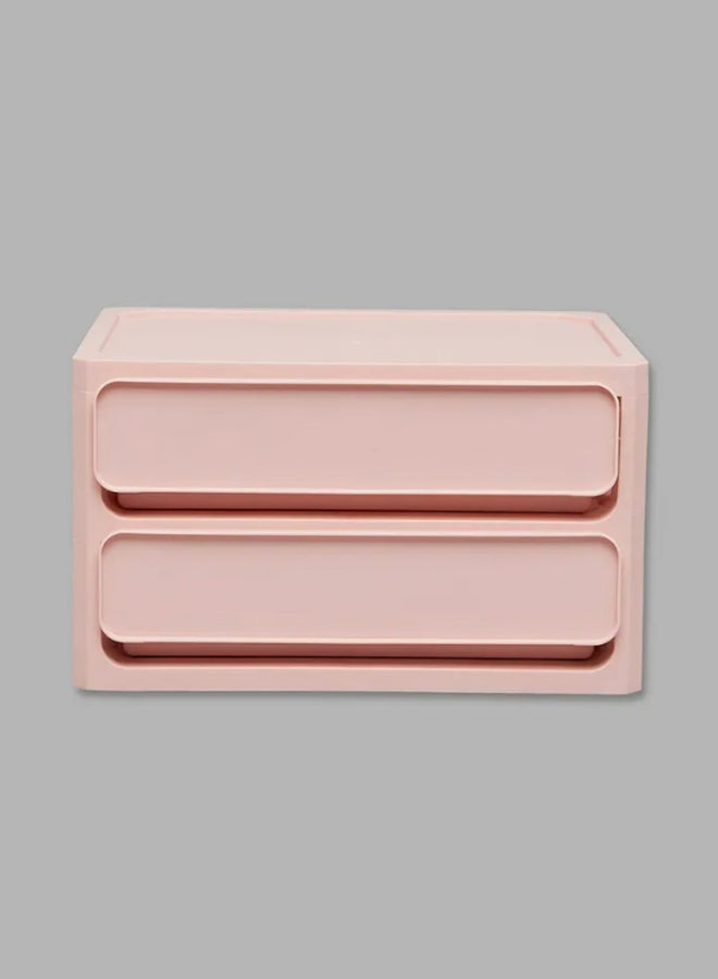 Aila 2-Drawer Storage and Makeup Organizer Pink - Image 1