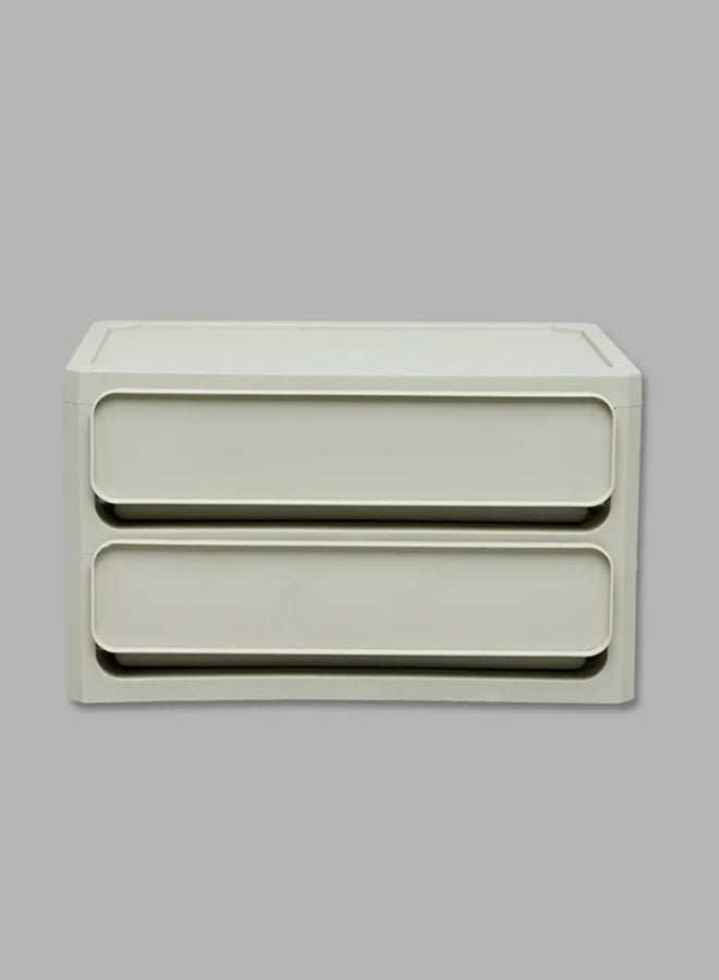 آيلا منظم المكياج مكون من درجين للتخزين رمادي - Image 1