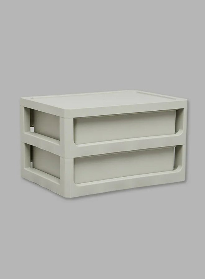 آيلا منظم المكياج مكون من درجين للتخزين رمادي - Image 3