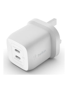 بيلكين Dual 45W Usb-C Pd Gan Fast Charger With Pps, Pd 45W Max Single Port. Pd 25W, Pd 20W White  - Image 5