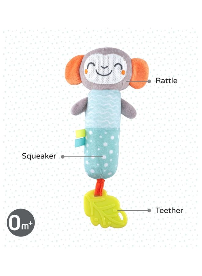 Moon - Jungle Friends Soft Rattle Toy (Monkey) 18x5x8cm - Image 1