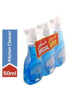 Pack Of 3 Ammonia Glass Cleaner Blue 50ml