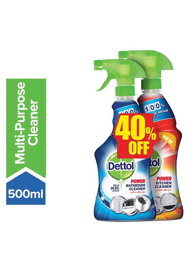 ديتول مجموعة بخاخ منظف قوي وصحي للمطبخ والحمام من قطعتين 500ملليلتر - Image 1