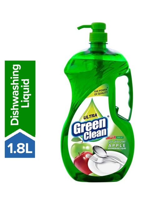 Green Clean Apple Dish Washing Liquid Green 1.8Liters