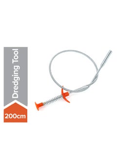 Spring Pipe Dredging Tool Silver 200cm
